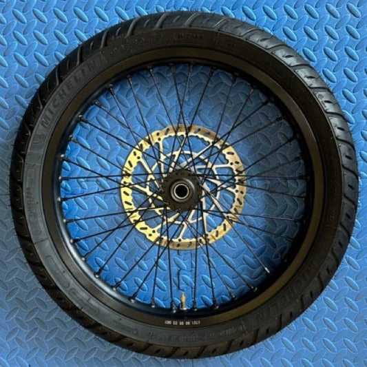 Eride eMoto wheel set Michelin Super Moto CST 17X1.6 Front Wheel & Tire Set for E - Moto Bike Use *Does not include rotor or sprocket* - Eride Wheel & Tire Set - Eride | CST | 17X1.6 | Front Wheel & Tire Set eBike Super Shop