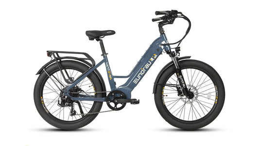 EUNORAU Meta 2024 500w Step Thru eBike 24x3 Fat Fat Tire Electric Beach Cruiser eBike