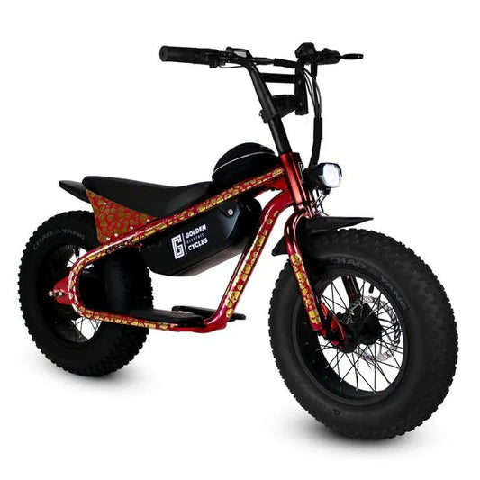 GOLDEN CYCLE Big Boy 350w Micro eBike 16x4 Fat Electric Mini Fat Tire eBike - Mini eBike - GOLDE|MINI|RED|0306 eBike Super Shop