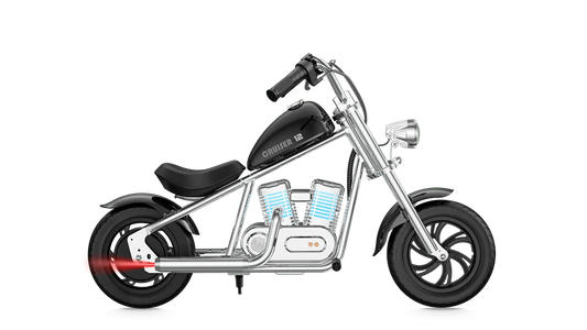 HYPER GOGO Cruiser 12 Plus (W APP) Kids Electric Mini Motorcycle eBike - 21.9v 160 w - Youth eMotorcycle - HYPER|BLACKNOTR|2268 eBike Super Shop