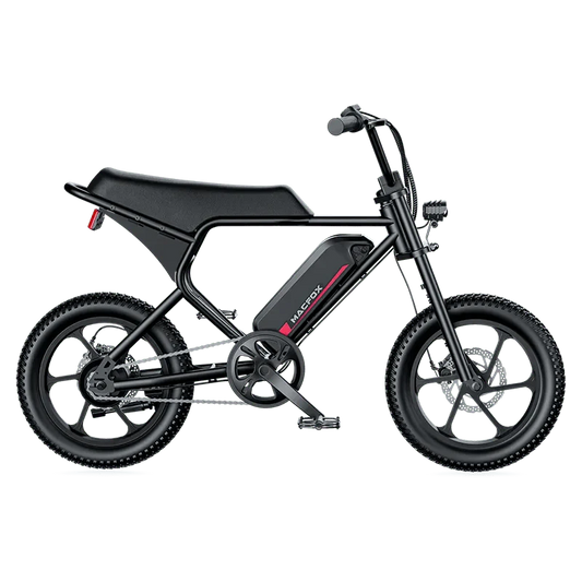 MACFOX M19 Electric e - Moto Style eBike - Step Over 250 w Electric Mini Fat Tire eBike - Moto Style Bike - MACFO|SINGLBLACK|2358 eBike Super Shop