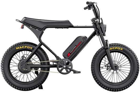 MACFOX X1S Commuter Electric e - Moto Style eBike - Step Over 500 w Electric Mini Fat Tire eBike - Moto Style Bike - MACFO|SINGLBLACK|2349 eBike Super Shop