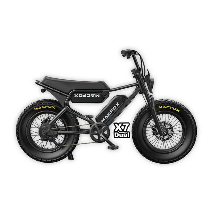 MACFOX X7 (DUAL BATTERY) - Step Over eBike - Macfox - X7dual - eBike - Black - Box eBike Super Shop