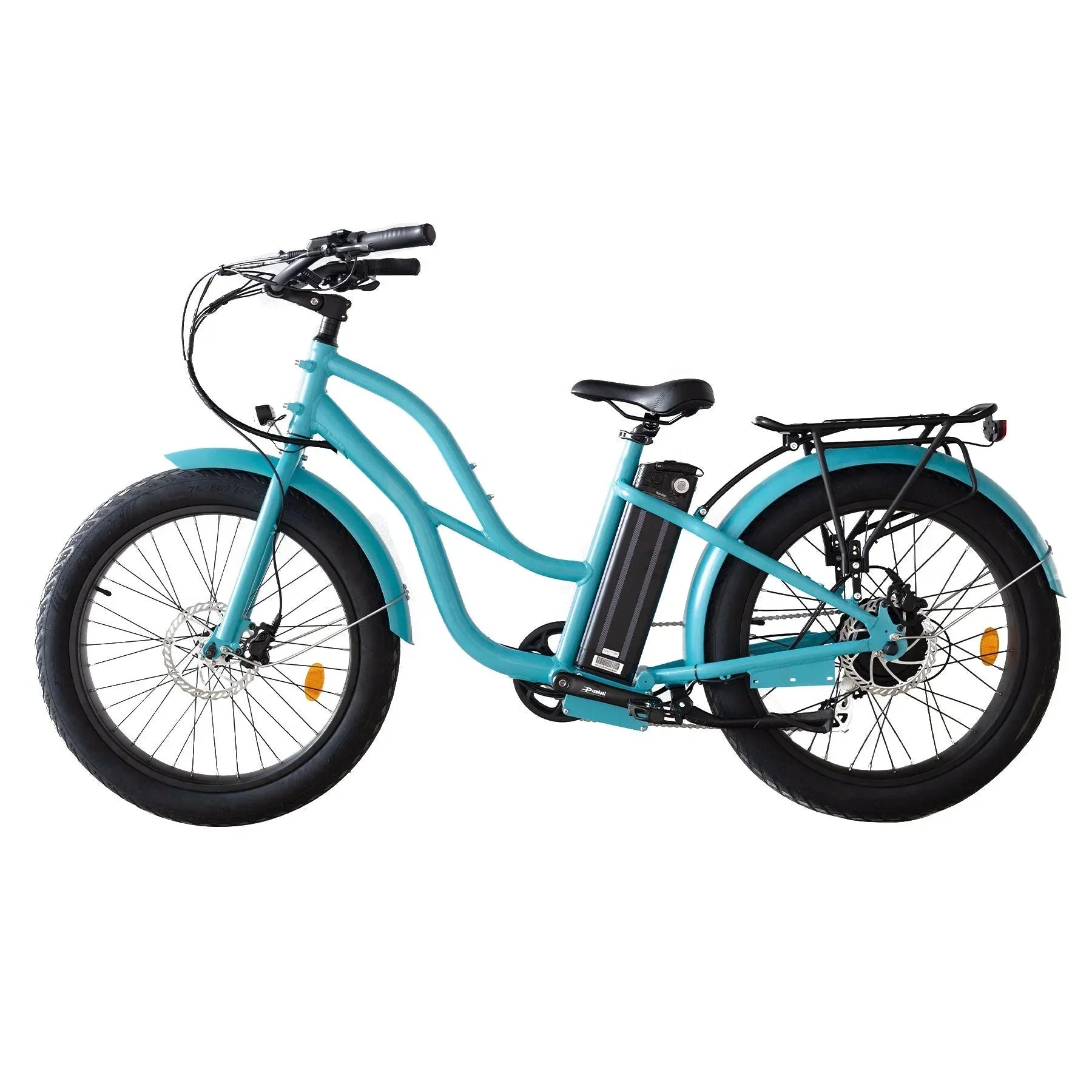 COASTAL CRUISER 52V 24 Thru 750 w Ready to Ride Step Thru Ebike 24x3 Fat Tire Electric Beach Cruiser eBike - Assembled in store