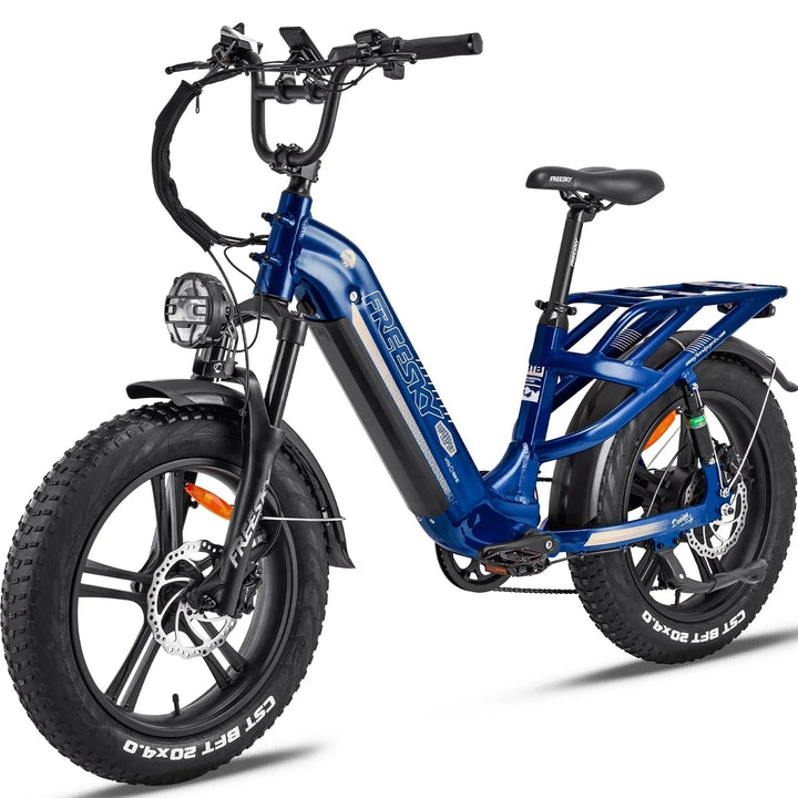 OB eBikes FREESKY Rocky 750 w Ready to Ride Step Thru Ebike 20x4 Electric Cargo eBike - Cargo eBike - eBike Super Shop