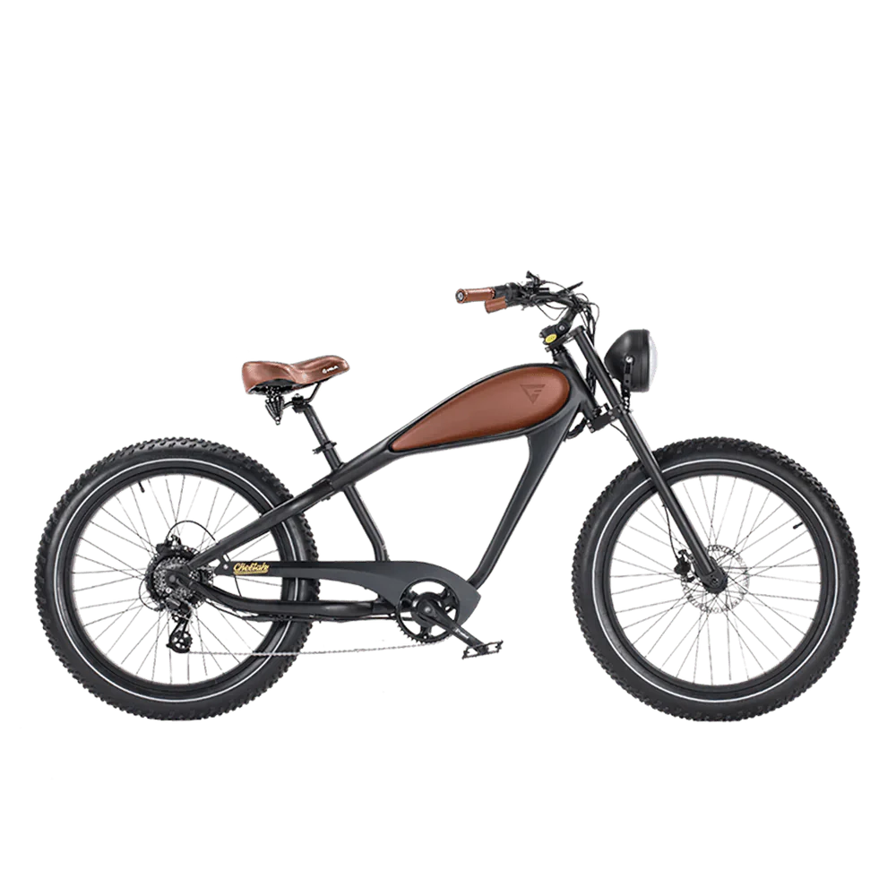 REVI Cheetah PLUS 750w Step Over Ebike 26x4 Fat Tire Electric Vintage eBike - Fat Tire Cruiser eBike - REVI|GRAY48V1|3002 eBike Super Shop