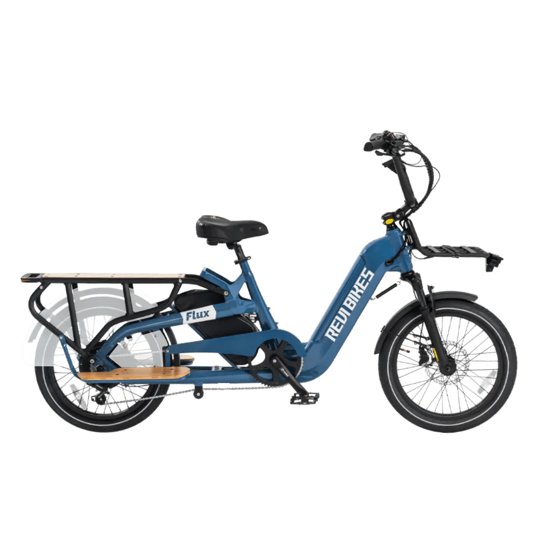 REVI Flux 750w Step Thru Ebike 20x2.4 Fat Tire Mini Fat Tire Electric Cargo eBike - Cargo eBike - eBike Super Shop