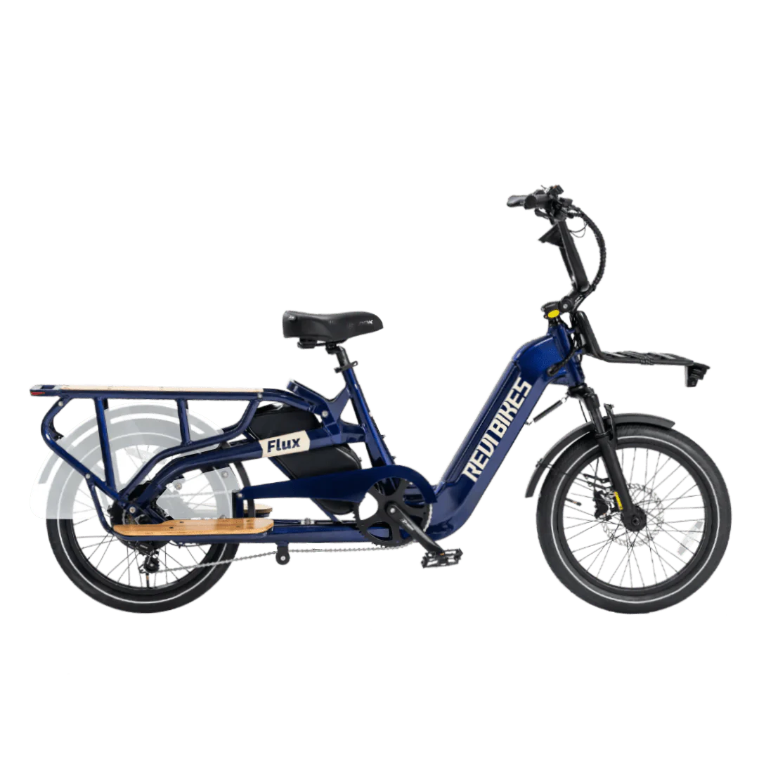 REVI Flux 750w Step Thru Ebike 20x2.4 Fat Tire Mini Fat Tire Electric Cargo eBike