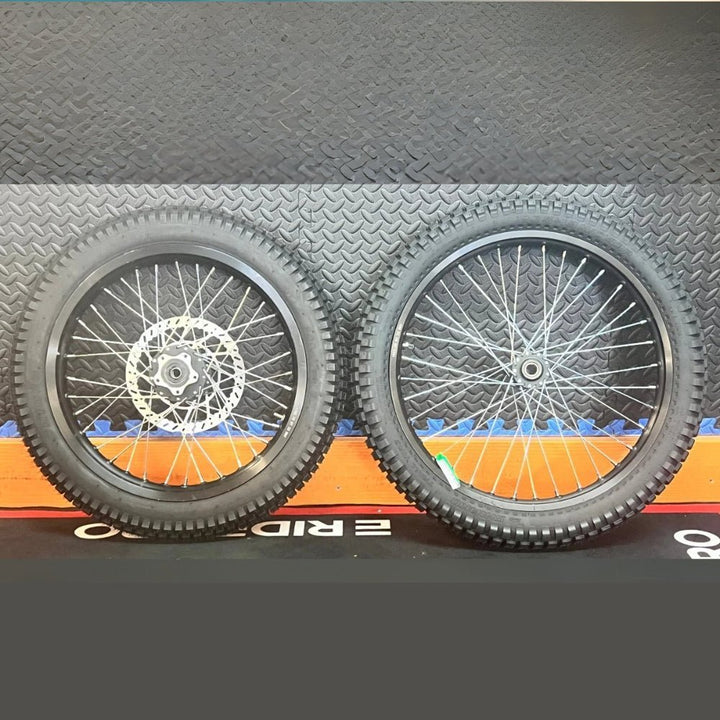 Throne eMoto Wheel Set Shinko 241 Dual Sport 17"/19" Front & Rear Wheel & Tire Set for Moto Bikes *Does not include rotor or sprocket* - Throne Wheel & Tire Set - Throne | Shinko | 17 inch | Front Wheel & Tire Set eBike Super Shop