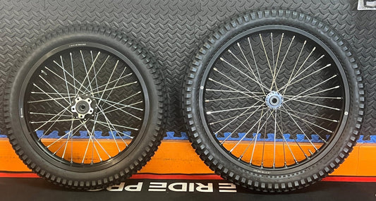 Throne eMoto Wheel Set Shinko 241 Dual Sport 18"/19" Front & Rear Wheel & Tire Set for Moto Bikes *Does not include rotor or sprocket* - Throne Wheel & Tire Set - Throne | Shinko | 18 inch | Front Wheel & Tire Set eBike Super Shop