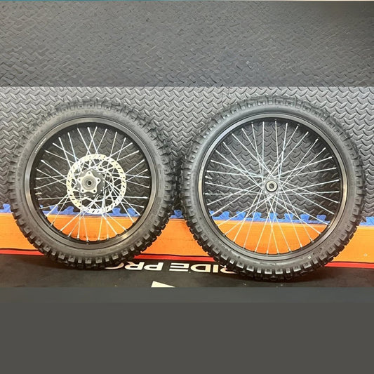 Throne eMoto Wheel Set Shinko 244 Dual Sport 17"/19" Front & Rear Wheel & Tire Set for Moto Bikes *Does not include rotor or sprocket* - Throne Wheel & Tire Set - Throne | Shinko | 17 inch | Front Wheel & Tire Set eBike Super Shop