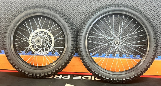 Throne eMoto Wheel Set Shinko 244 Dual Sport 17"/19" Front & Rear Wheel & Tire Set for Moto Bikes *Does not include rotor or sprocket* - Throne Wheel & Tire Set - Throne | Shinko | 17 inch | Front Wheel & Tire Set eBike Super Shop