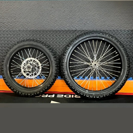 Throne eMoto Wheel Set Shinko 244 Dual Sport 17"/21" Front & Rear Wheel & Tire Set for Moto Bikes *Does not include rotor or sprocket* - Throne Wheel & Tire Set - Throne | Shinko | 17 inch | Front Wheel & Tire Set eBike Super Shop