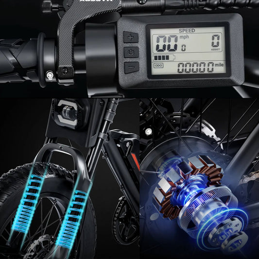 eBike Macfox X1S in black color, shown in its box with product packaging, model number 810206240090