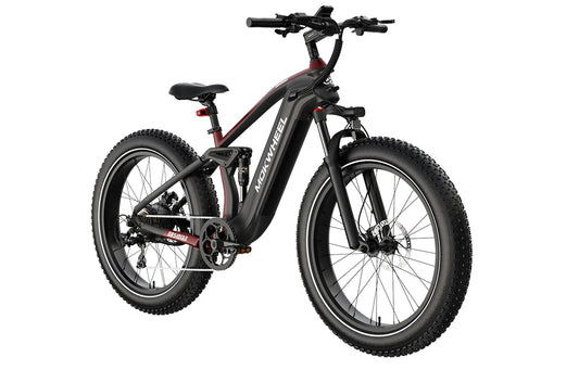 Obsidian 1000W step-over eBike by MOKWHEEL with 26x4 fat tires, black frame, electric beach cruiser style, product image.