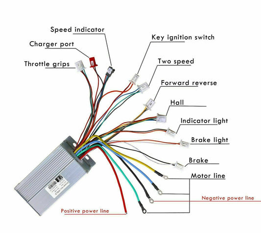 E-Bike Controller - 48V 22A - Wire Clip Connector