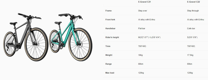 fiido c21 - leichtes gravel e bike FIIDO C21 E-GRAVEL Electric Bike - Step Over